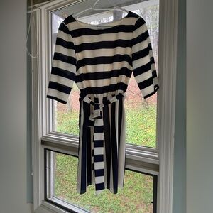 Gianni Bini Navy and white stripe dress with sash